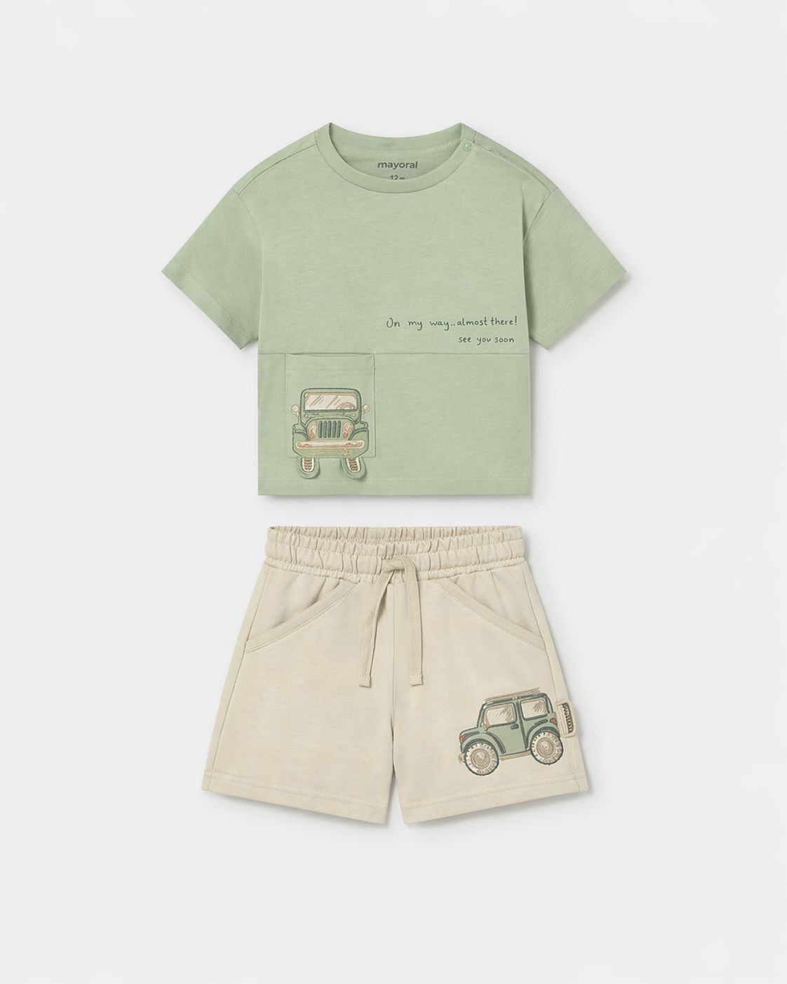 Mayoral car pocket t-shirt and bermuda shorts