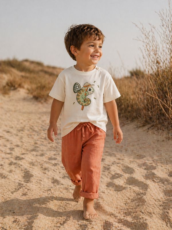 Mayoral t-shirt and relaxed linen trousers