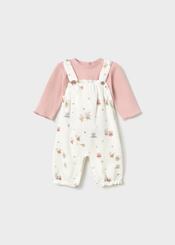 Mayoral print dungarees and jumper set