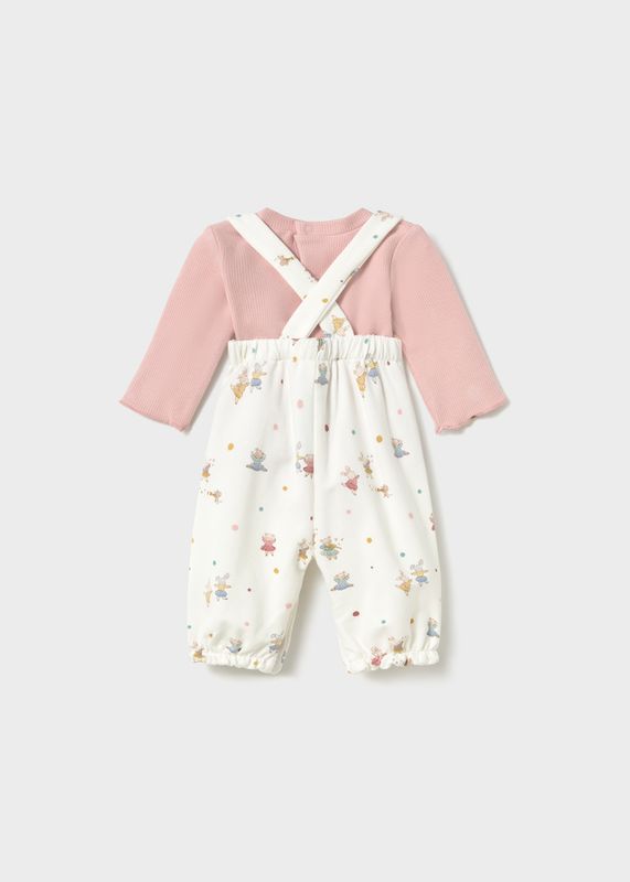 Mayoral print dungarees and jumper set