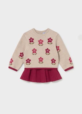 Mayoral intarsia skirt and jumper set