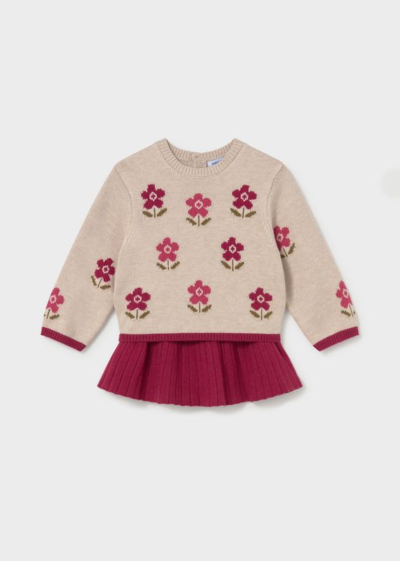 Mayoral intarsia skirt and jumper set