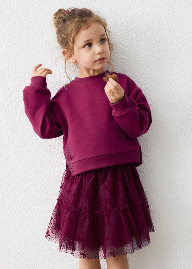 Mayoral tulle skirt and sweatshirt set