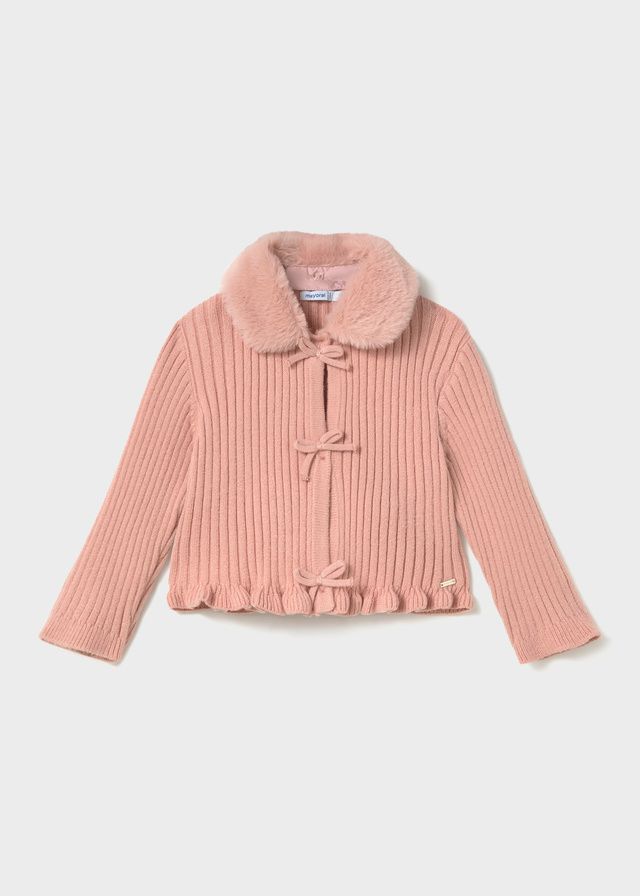 Mayoral fur neck cardigan