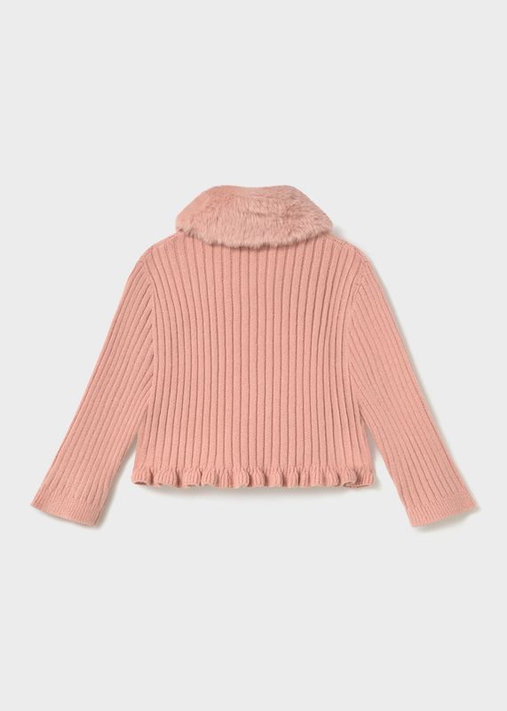 Mayoral fur neck cardigan