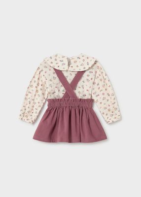 Mayoral dungarees skirt and blouse set