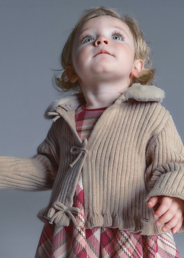 Mayoral fur neck cardigan