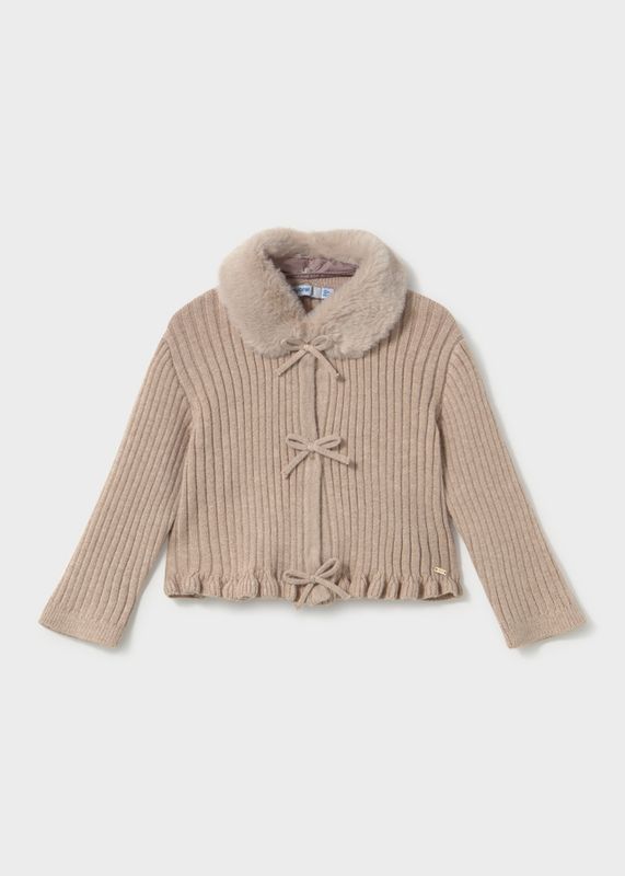 Mayoral fur neck cardigan