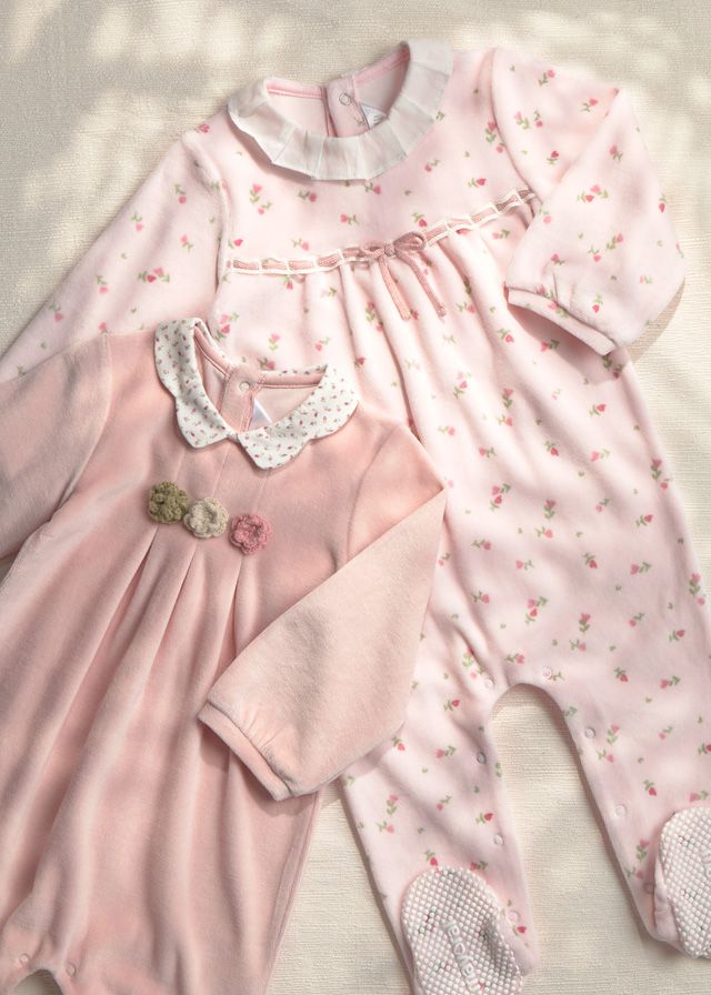 Mayoral set of 2 velour sleepsuits