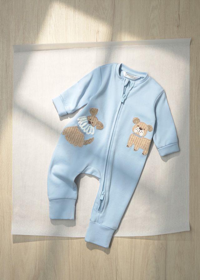 Mayoral embroidered sleepsuit