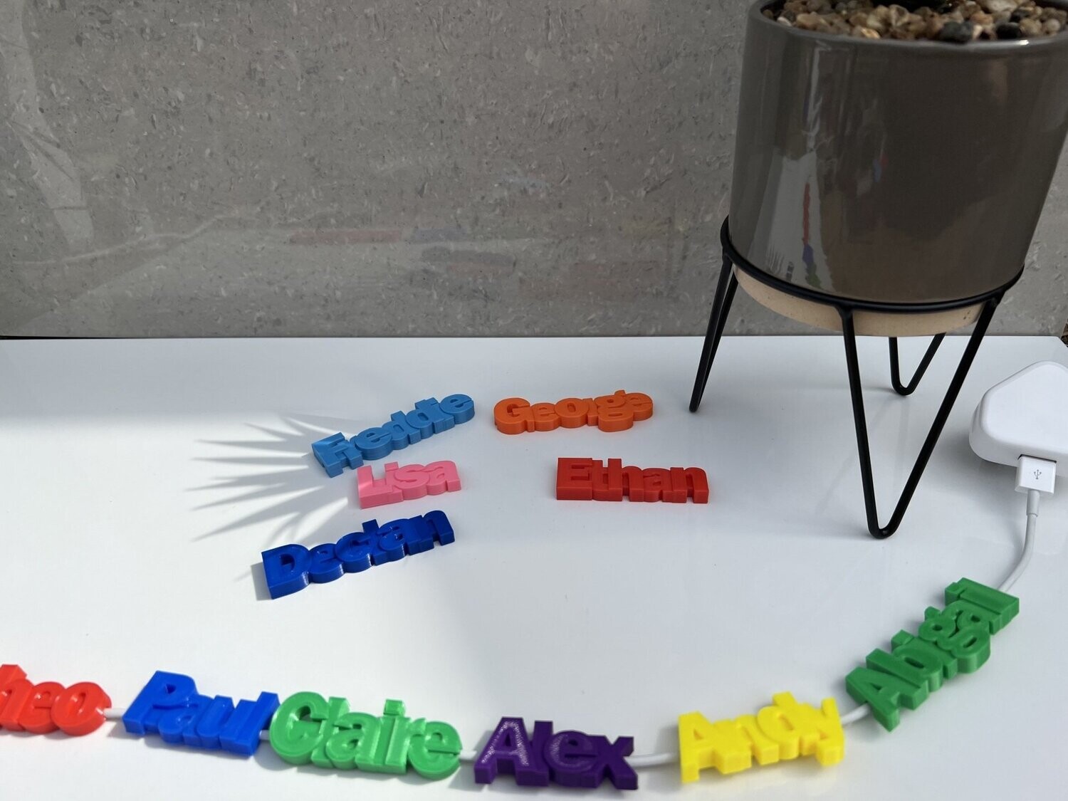 Personalised phone cable charger clip, label, tag