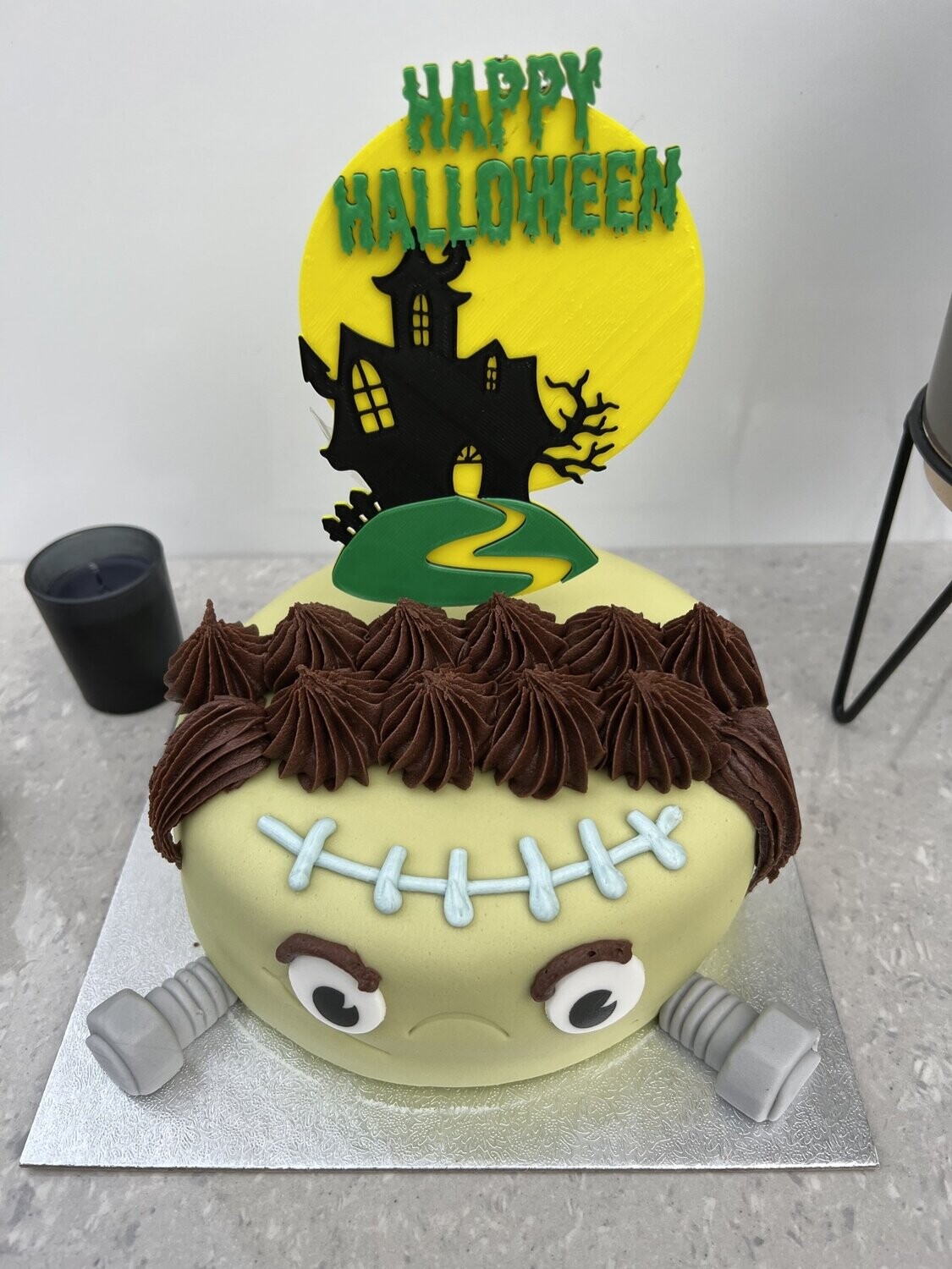 Halloween Haunted House scary cake topper, pumpkin topper - reusable