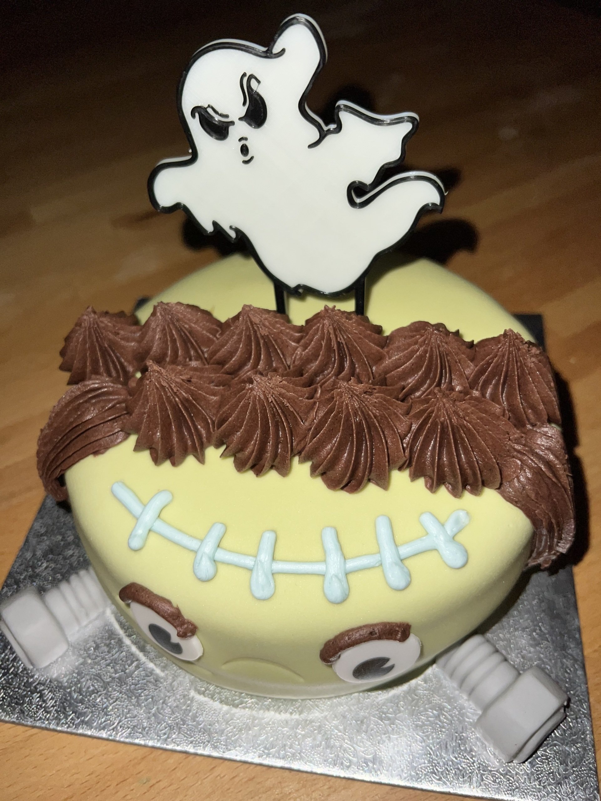 Glow in the dark Halloween ghost cake topper, pumpkin topper - reusable