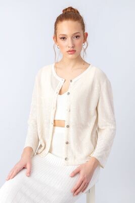 IVKO Woman  Brokat-Strickjacke, Schatten-Muster