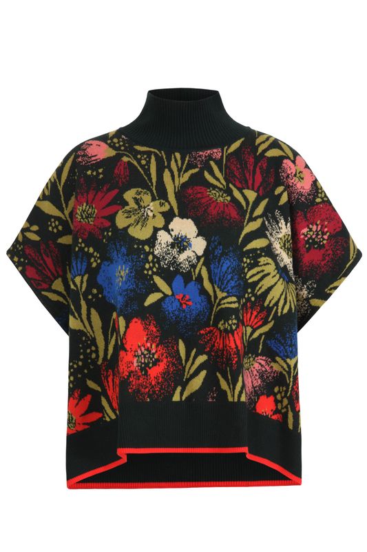 IVKO Woman   Poncho, Floralmuster