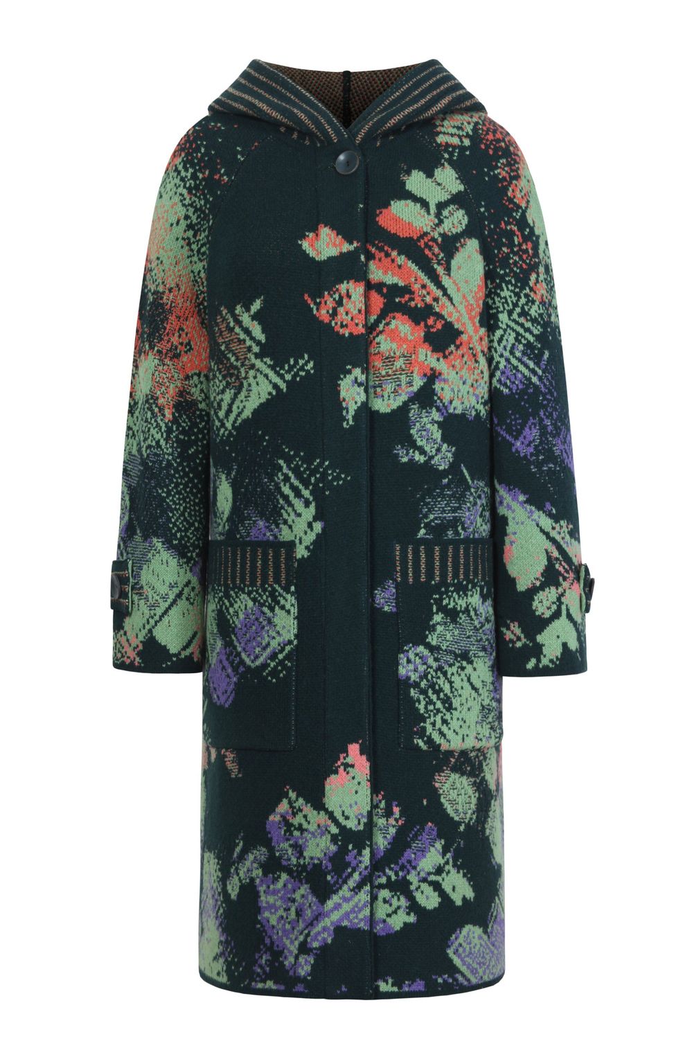 IVKO Woman   Jacquard-Mantel mit Kapuze, Camouflage Motiv