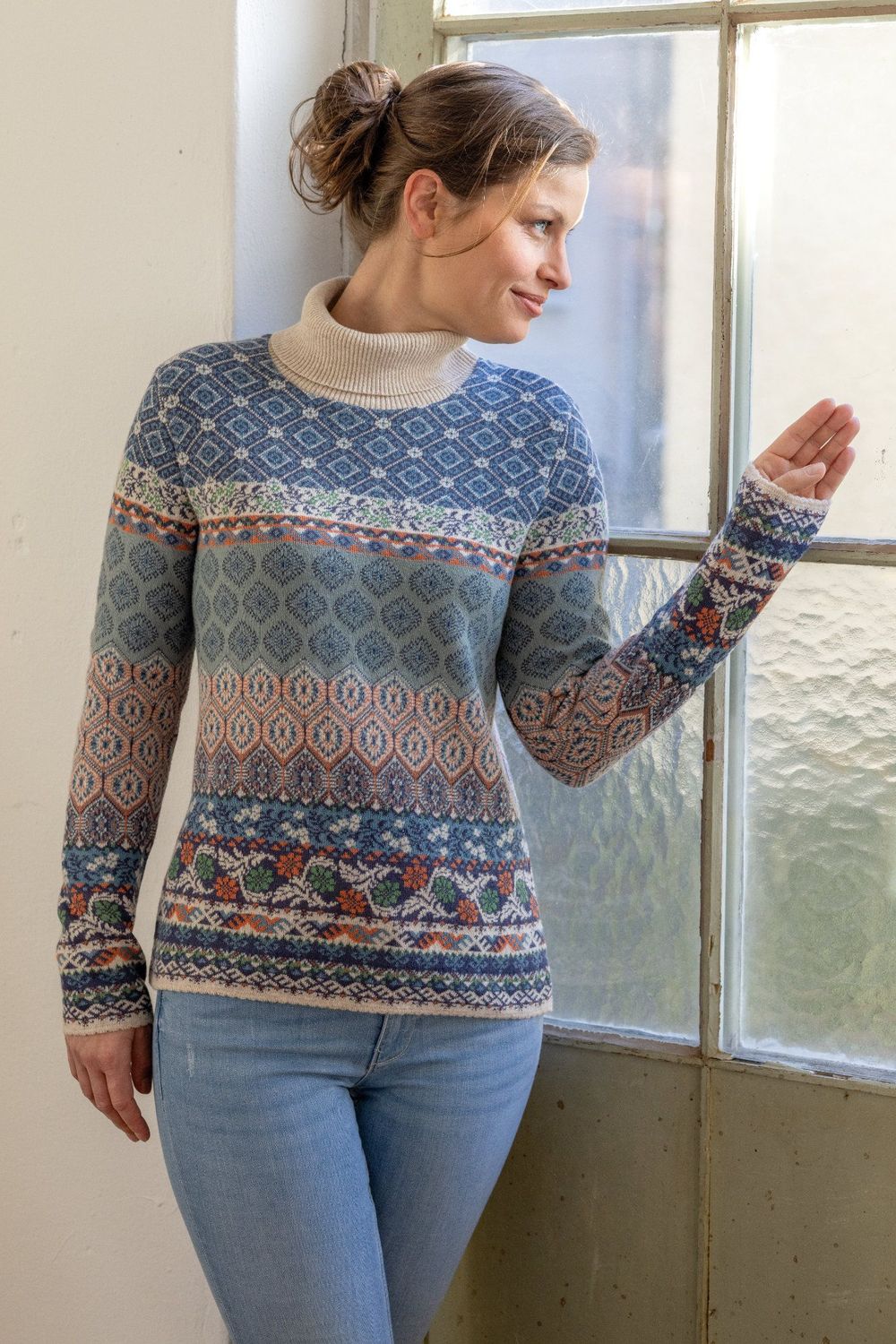 DUNQUE BY SCHWEIKARDT MODEN  JACQUARDT- ROLLKRAGENPULLOVER