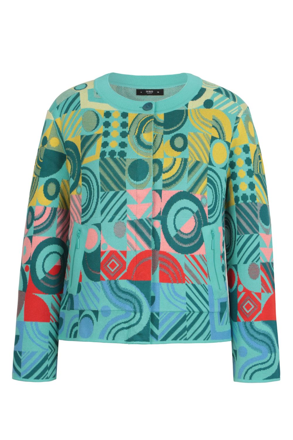 IVKO Woman  Jacke mit O-Ausschnitt, Mix&Match Muster