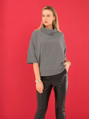 DOLCEZZA "Bold & Black" Kurzarm Pullover