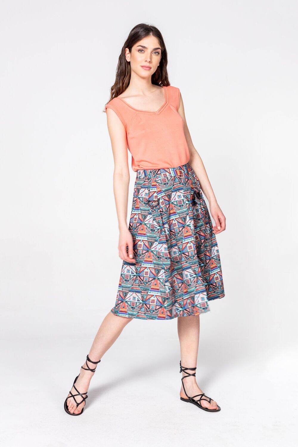 IVKO Woman  Skirt, Geometric Pattern