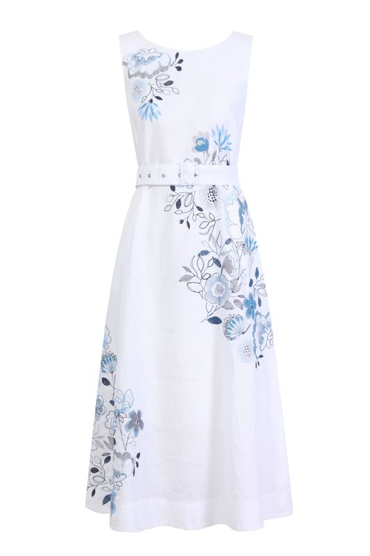 IVKO Woman Leinenkleid mit floraler Stickerei IVKO Woman Leinenkleid mit floraler Stickerei