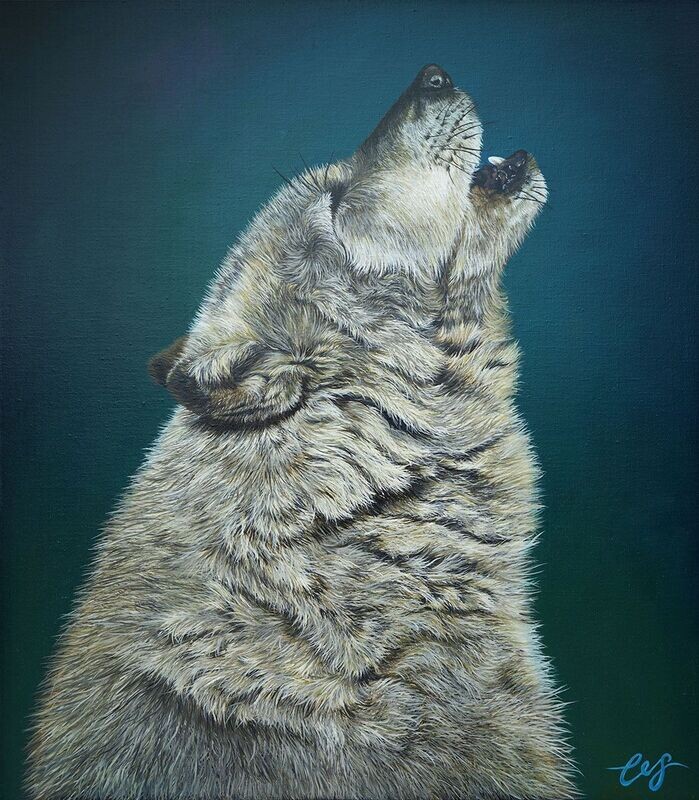 Grey Wolf Original Painting