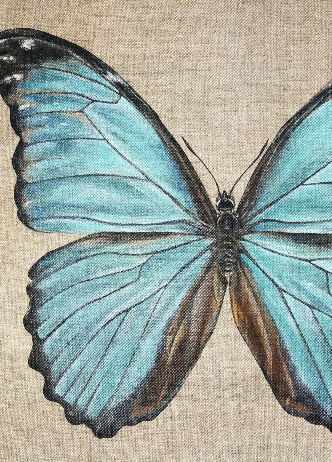 Blue Morpho Butterfly Original Painting
