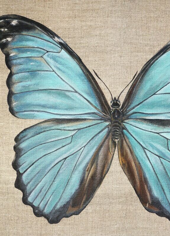 Blue Morpho Butterfly Original Painting