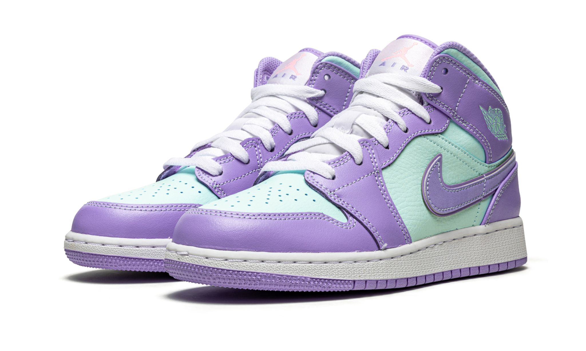Air Jordan 1 Mid Purple Aqua (GS) | OVERCEZ