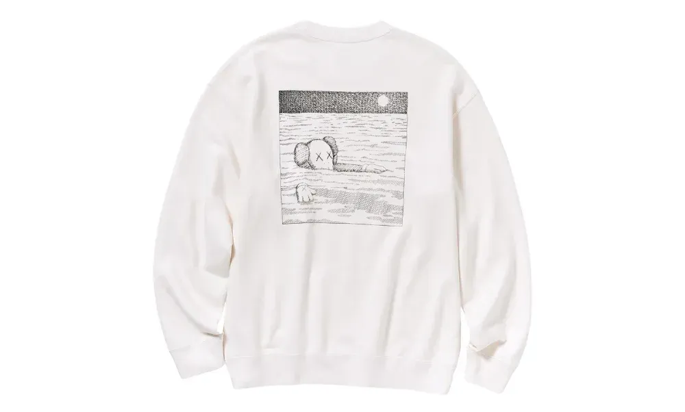 KAWS x Uniqlo Longsleeve Sweatshirt Off White BFF | OVERCEZ