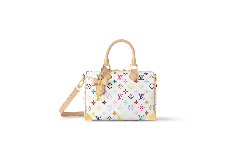 Louis Louis Vuitton x Takashi Murakami Speedy Bandouliere 25 White