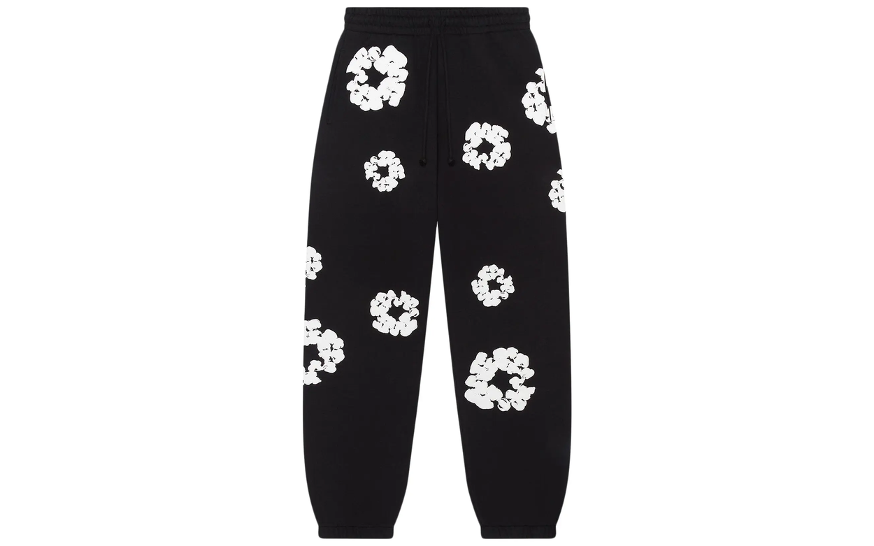 Denim Tears The Cotton Wreath Sweatpants Black | OVERCEZ