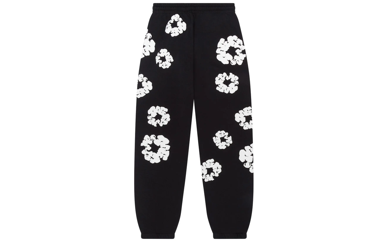 Denim Tears The Cotton Wreath Sweatpants Black | OVERCEZ