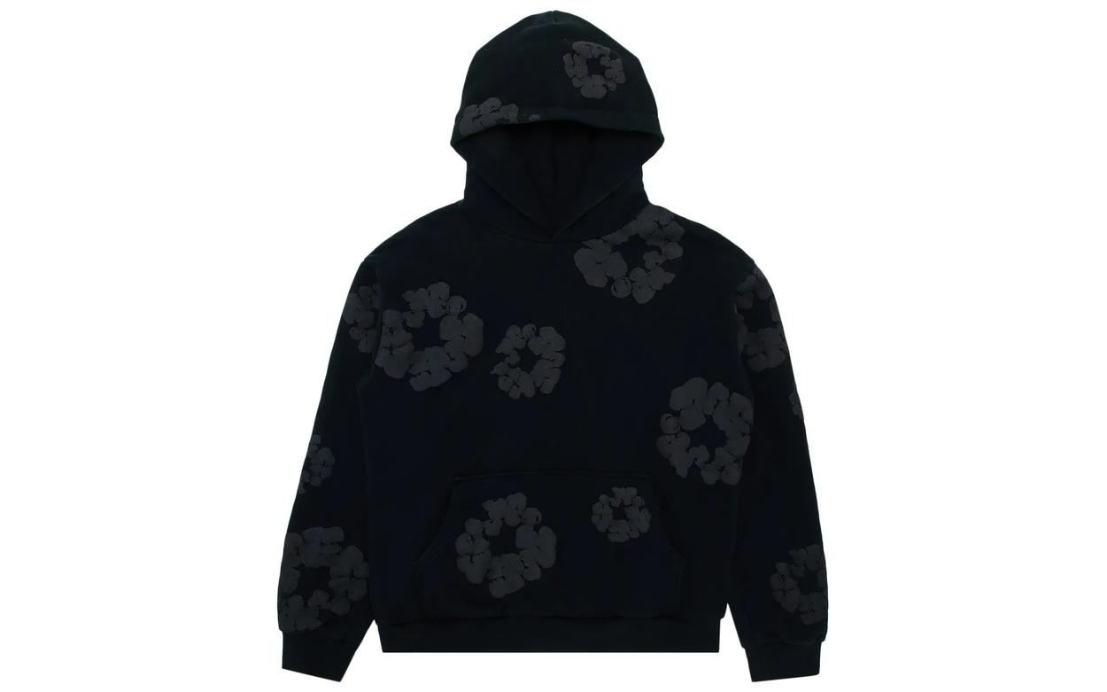 Denim Tears Cotton Wreath Sweatshirt Black Monochrome | OVERCEZ