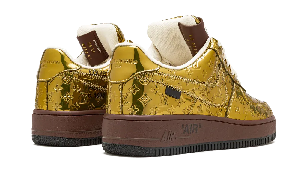 Louis Vuitton Nike Air Force 1 Low By Virgil Abloh Metallic Gold | OVERCEZ