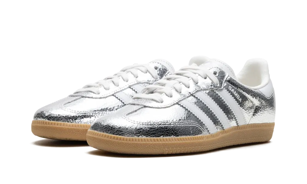 Adidas Samba OG Silver Metallic Cracked Leather (W) | OVERCEZ
