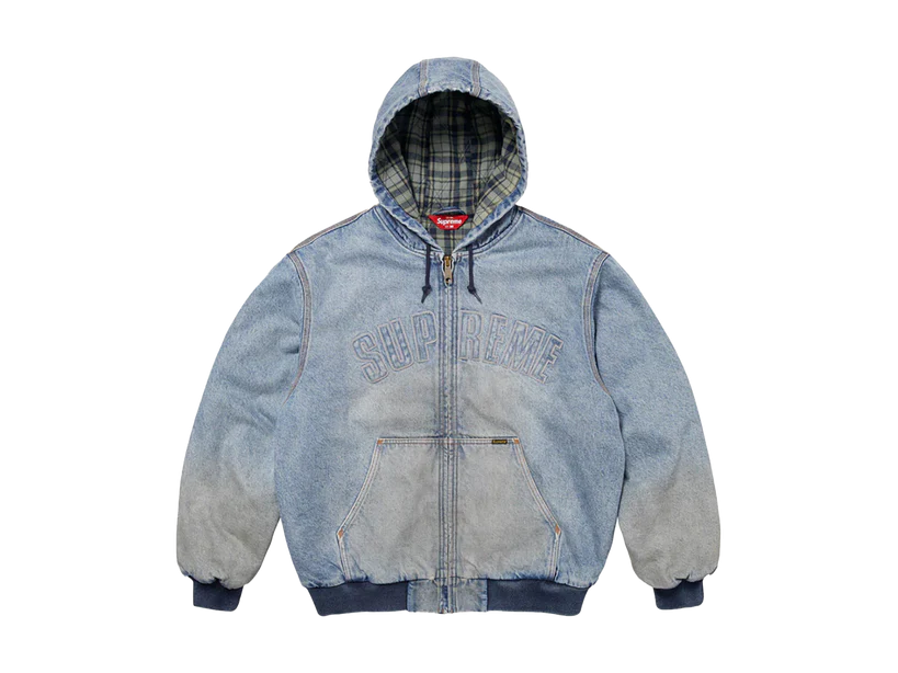 Supreme Reflective Arc Hooded Work Jacket Denim (779448744