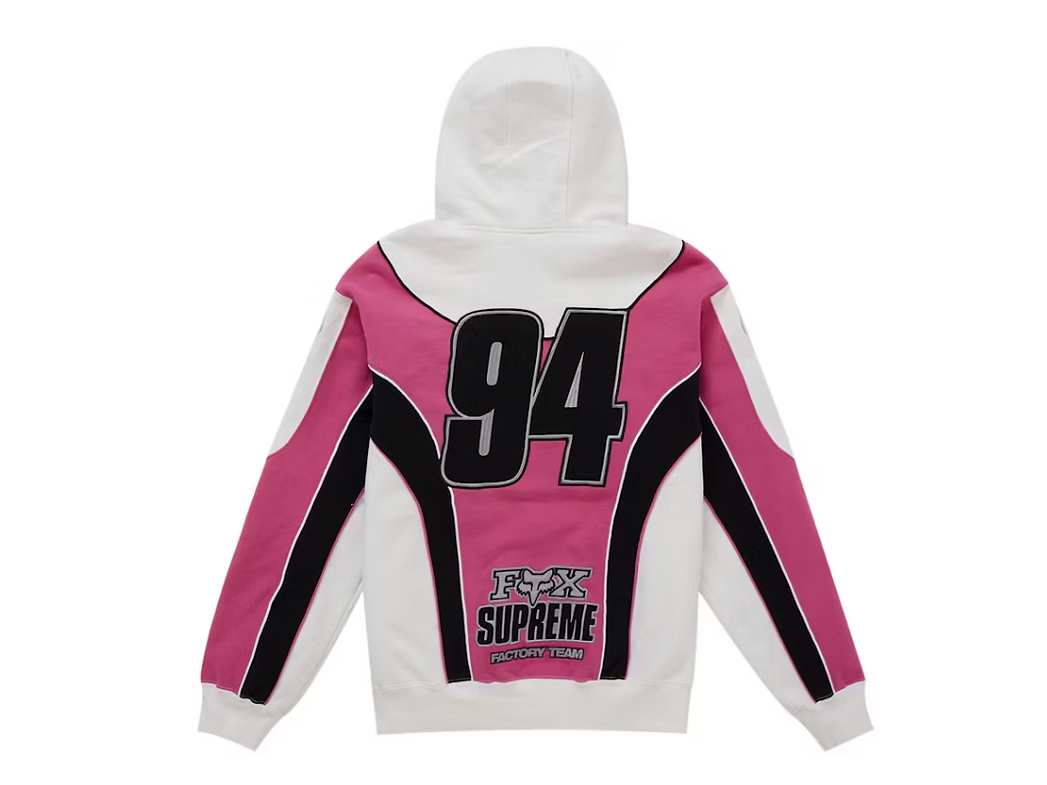 Supreme Fox Racing Zip Up Hooded Sweatshirt White | Limitowane