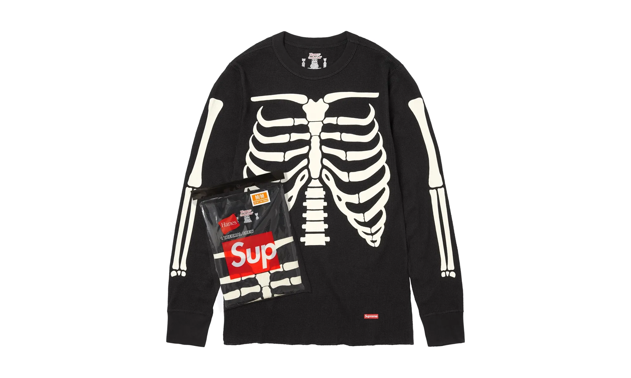 Supreme Hanes Bones Thermal Crew Black (793083866) | Dobra