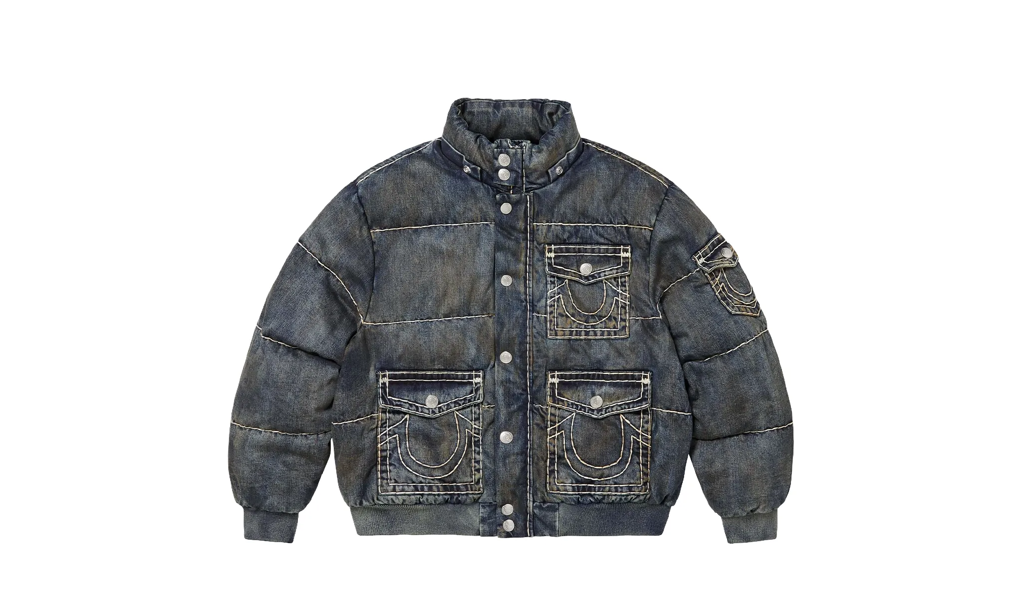 Supreme True Religion Puffer Jacket Dirty Indigo | Limited