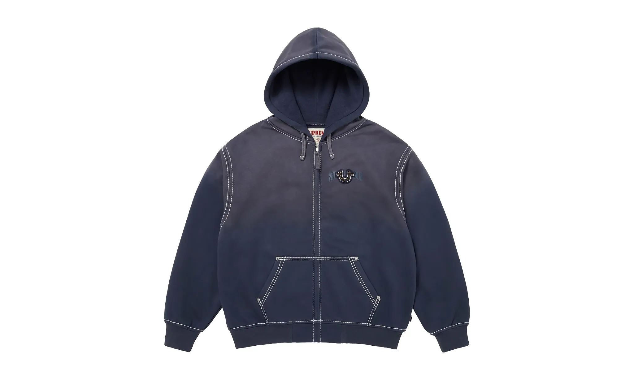 Supreme True Religion Zip Up Hooded Sweatshirt Navy | Limitowane
