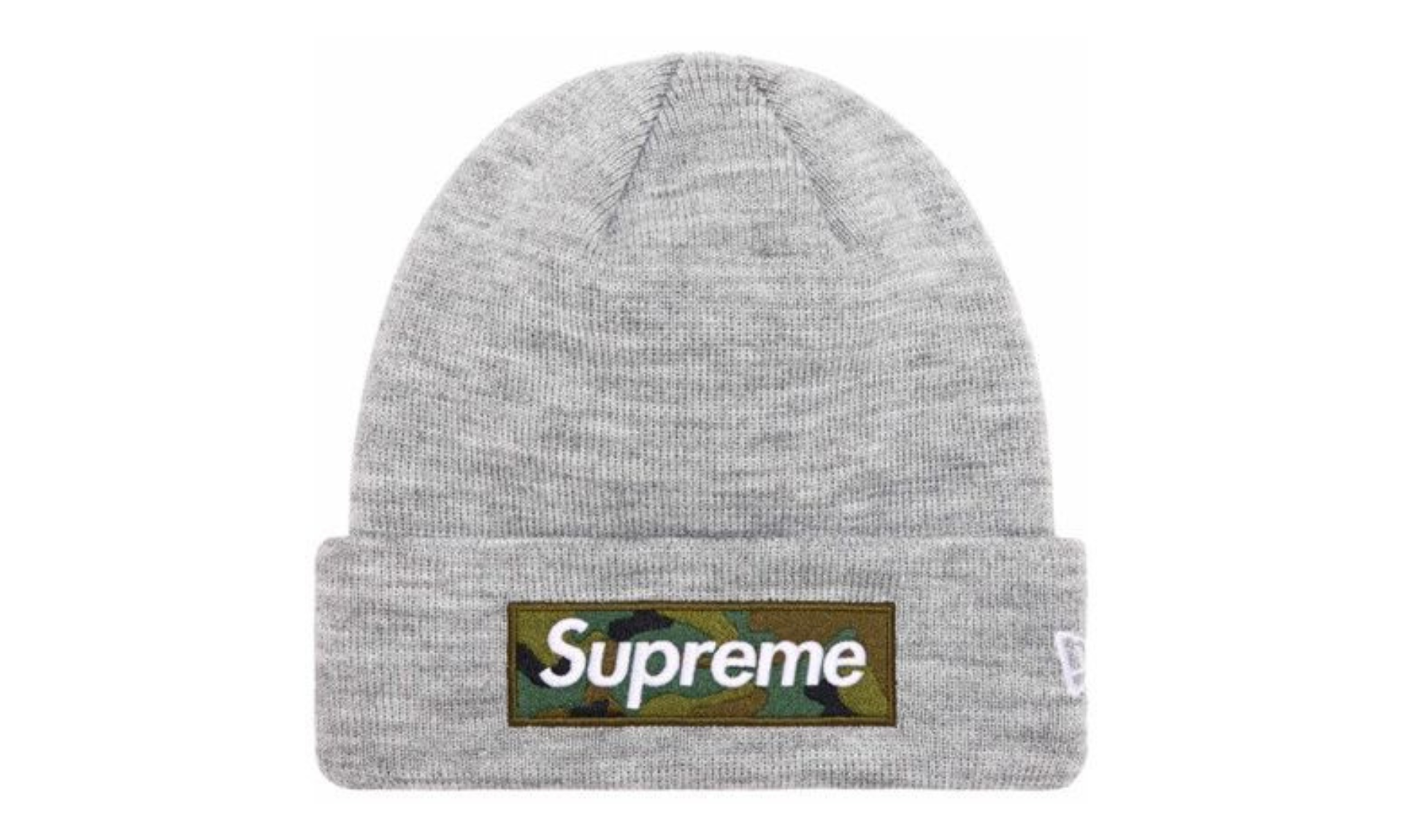 Supreme New Era Box Logo Beanie Heather Grey (FW23) | OVERCEZ