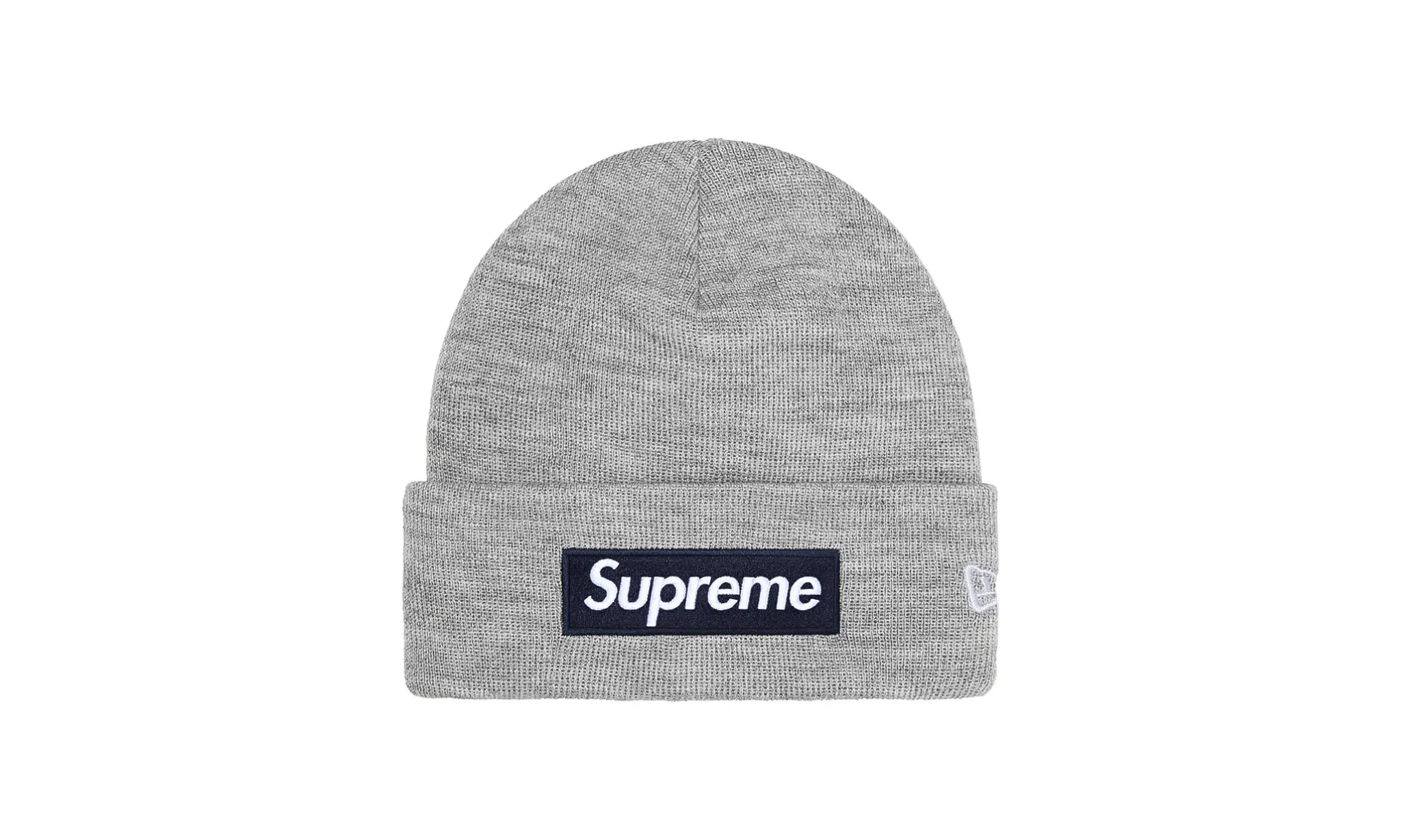 Supreme New Era Box Logo Beanie Heather Grey (FW22) | OVERCEZ
