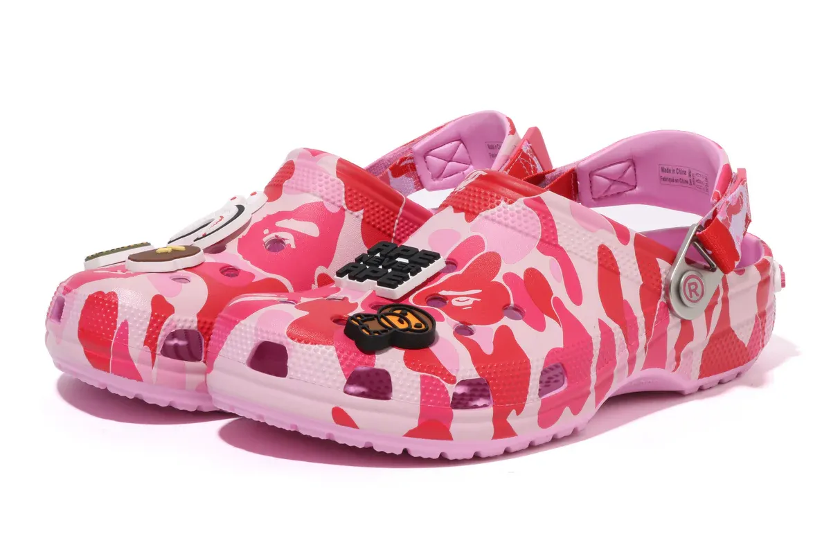 Crocs Classic Clog A Bathing Ape ABC Camo Pink | OVERCEZ