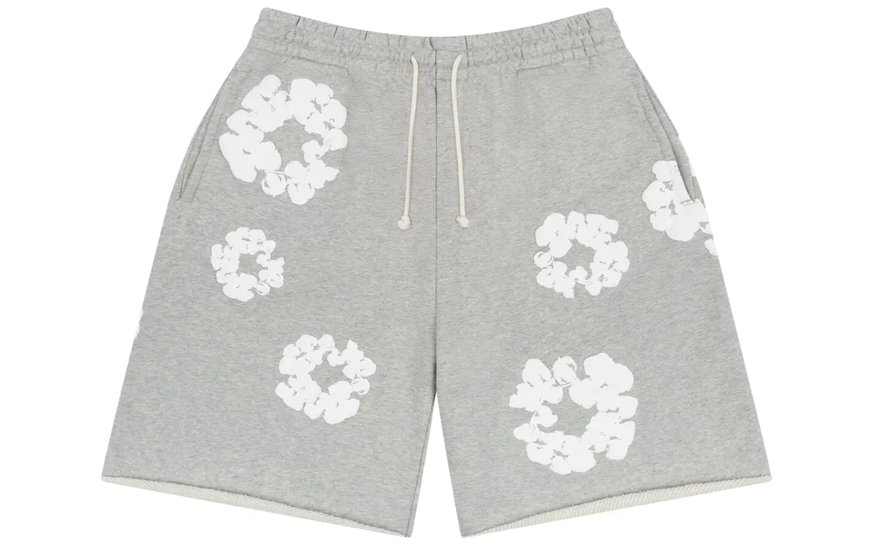 Denim Tears The Cotton Wreath Shorts Grey | OVERCEZ