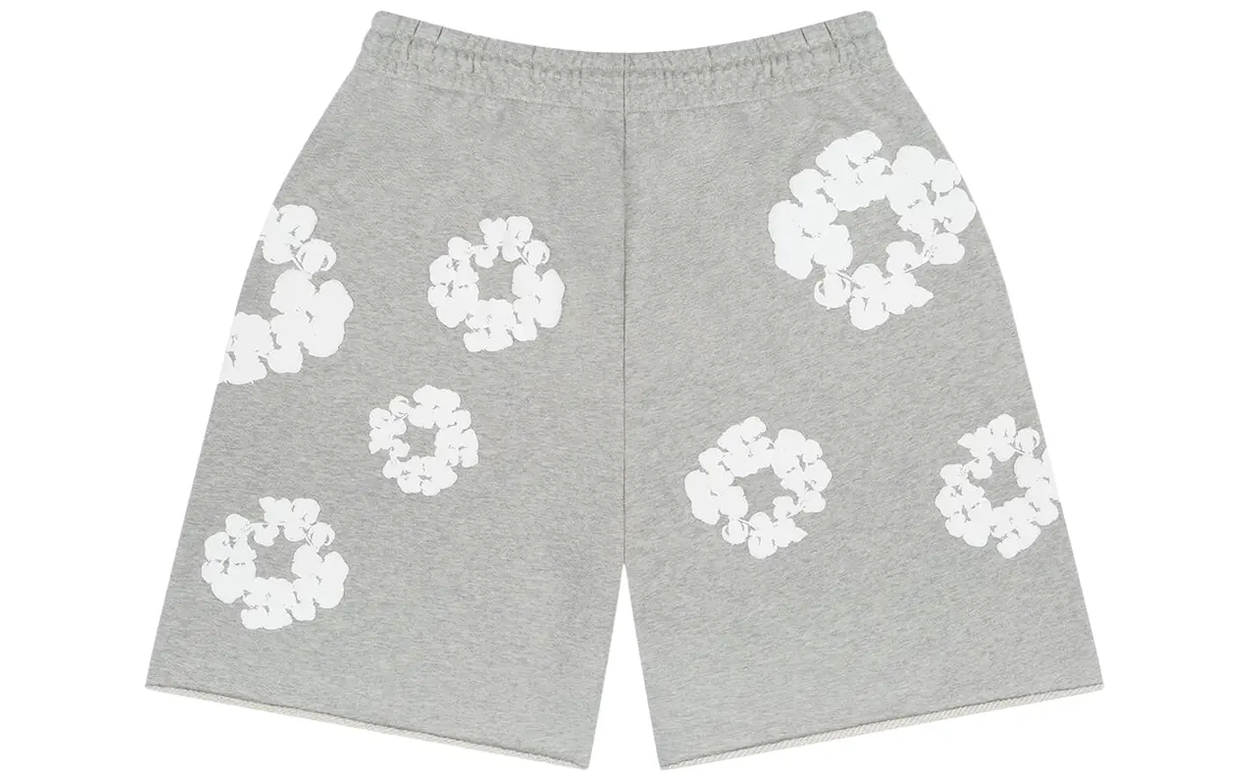 Denim Tears The Cotton Wreath Shorts Grey | OVERCEZ