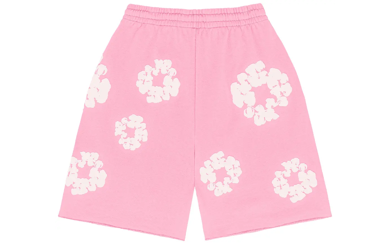 Denim Tears The Cotton Wreath Shorts Pink | OVERCEZ