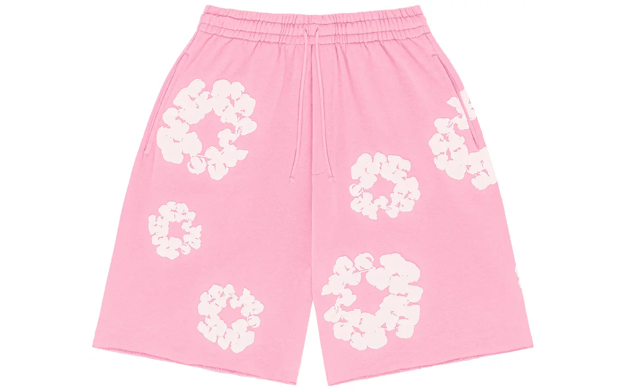 Denim Tears The Cotton Wreath Shorts Pink | OVERCEZ