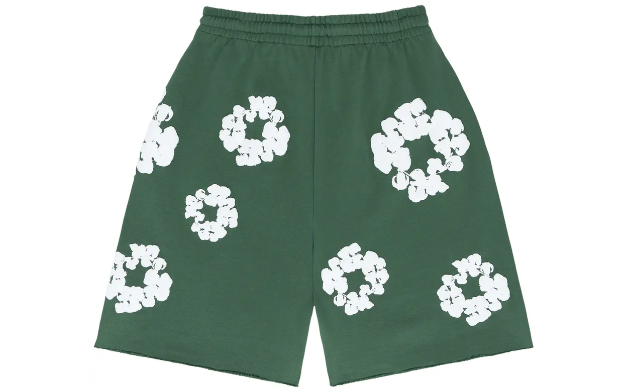Denim Tears The Cotton Wreath Shorts Green | OVERCEZ