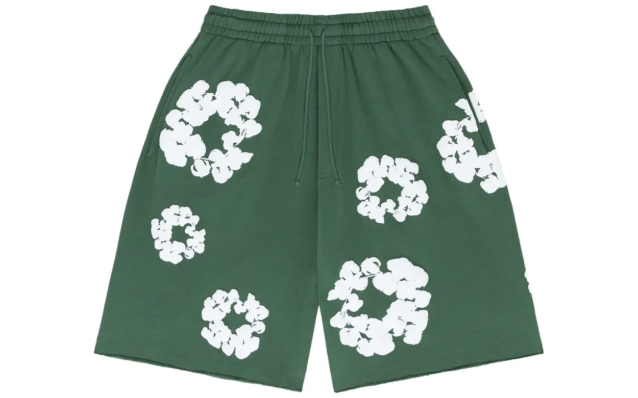 Denim Tears The Cotton Wreath Shorts Green | OVERCEZ